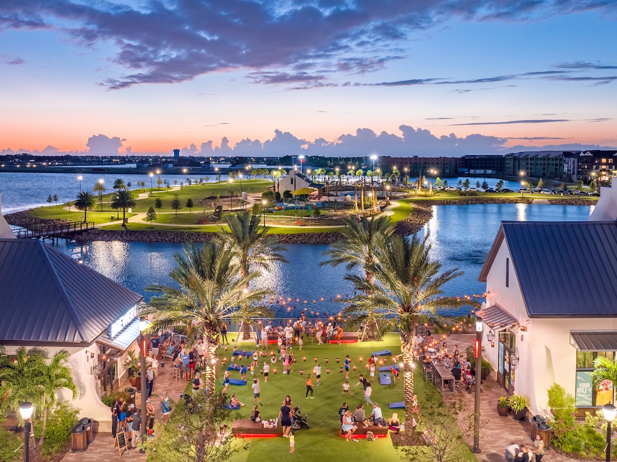 waterside place at night