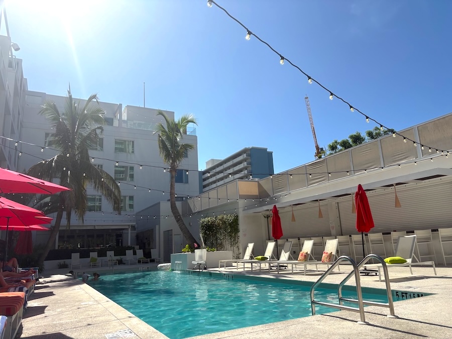 the pool deck of sarasota modern hotel in florida