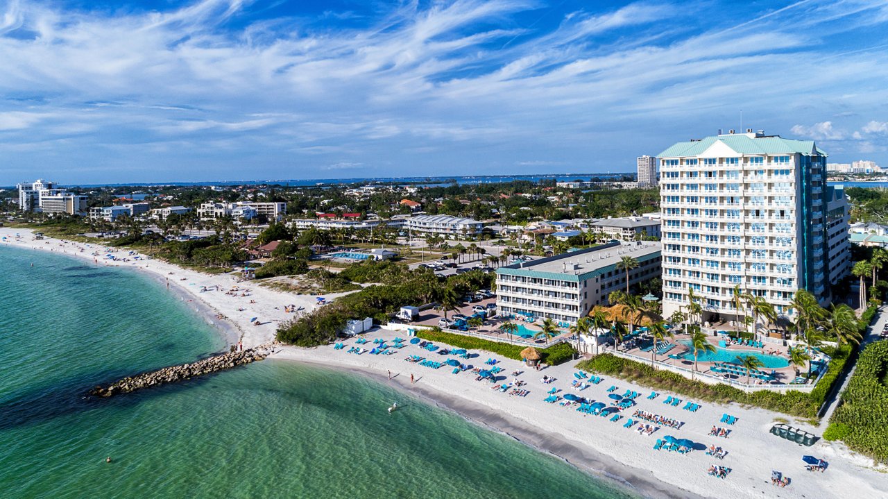 aerial shot of lido beach resort