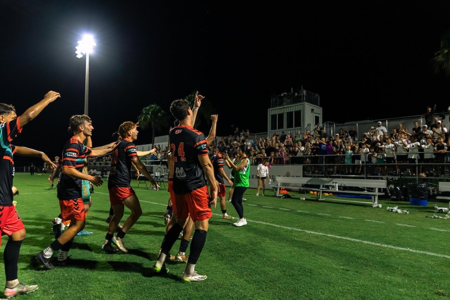 sarasota paradise soccer players at nighttime game
