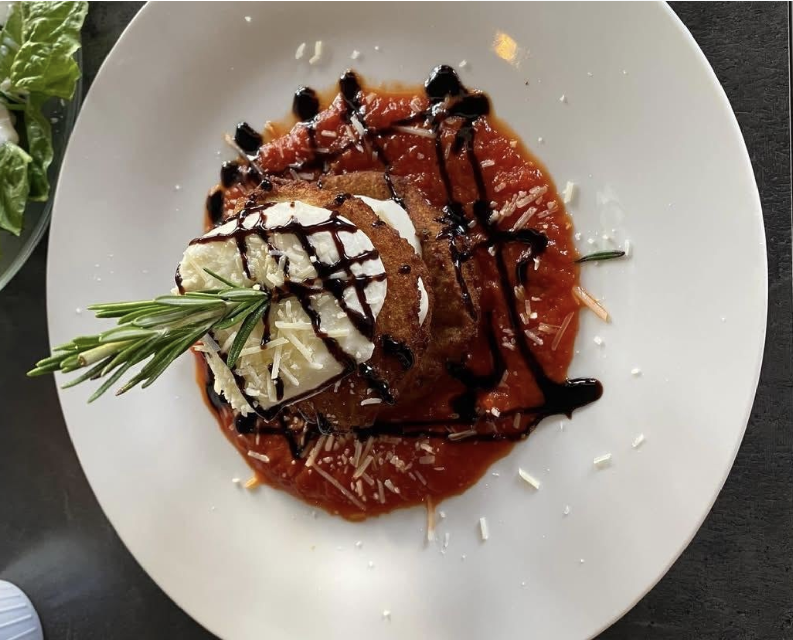 eggplant parm at san marco plated in venice fl