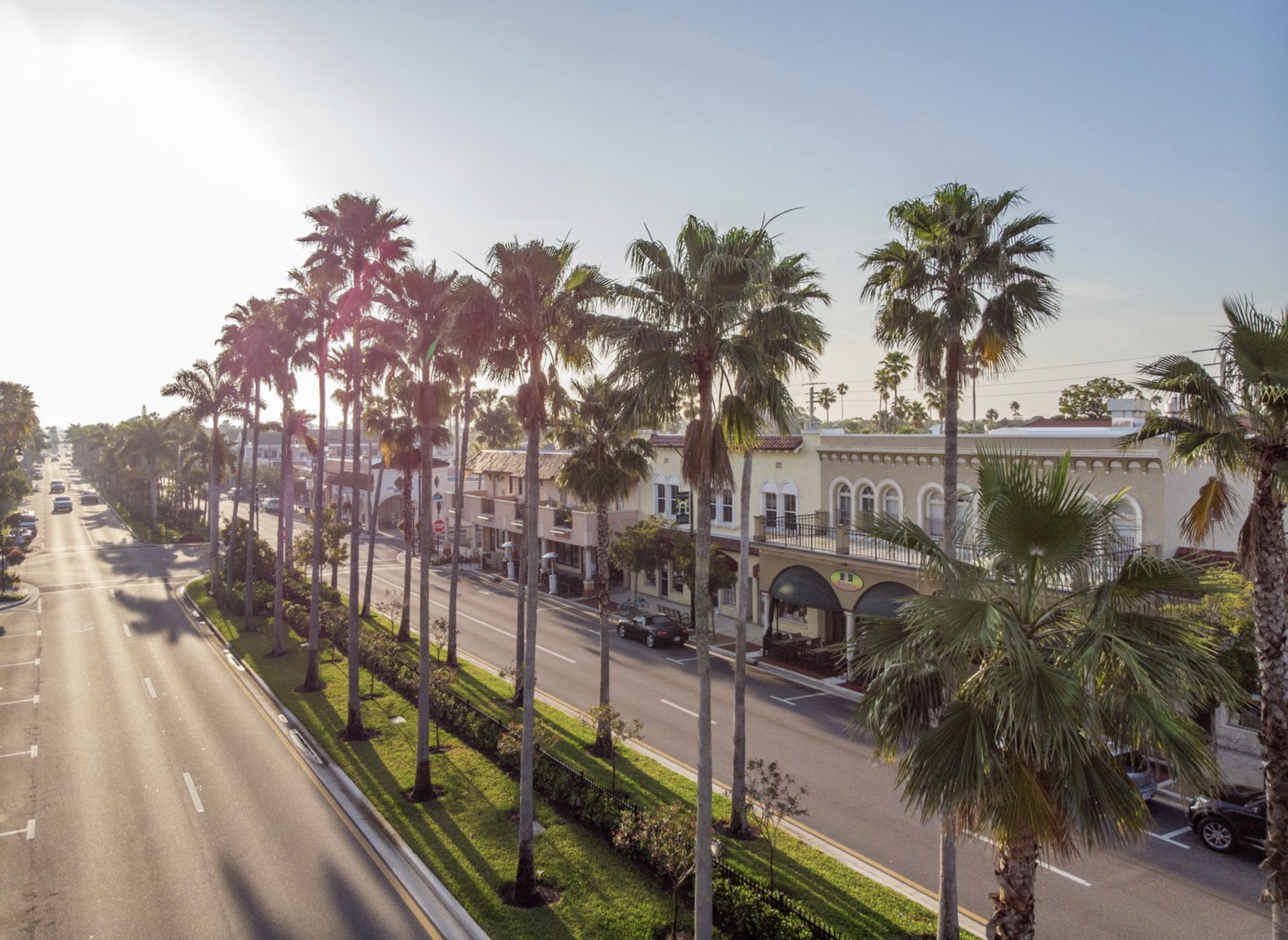 aerial view of historic downtown venice florida