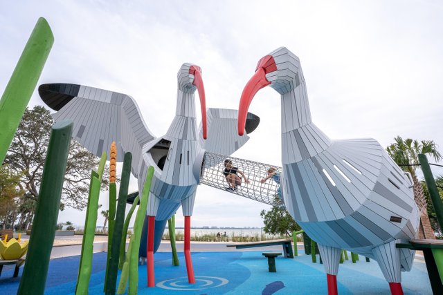 kids playing at the bay park