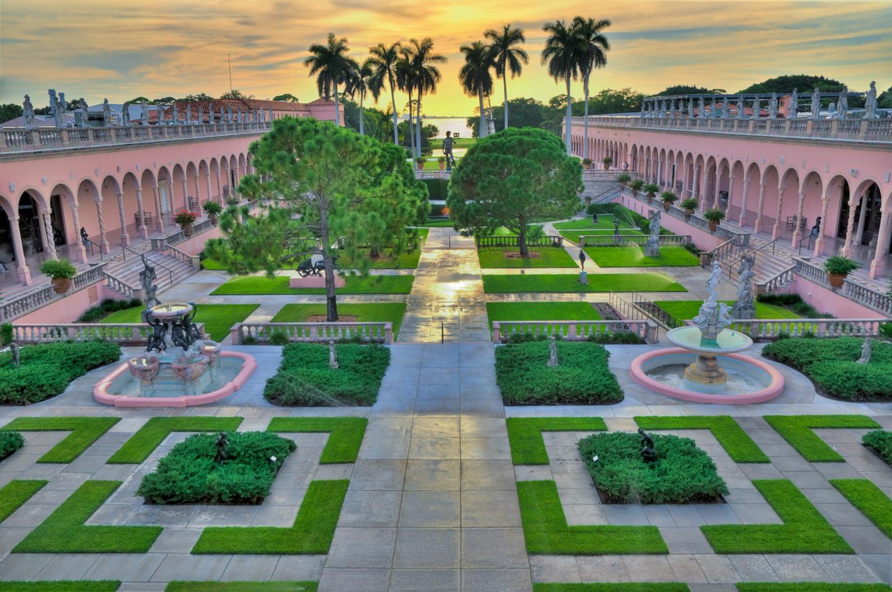the ringling museum at sunset