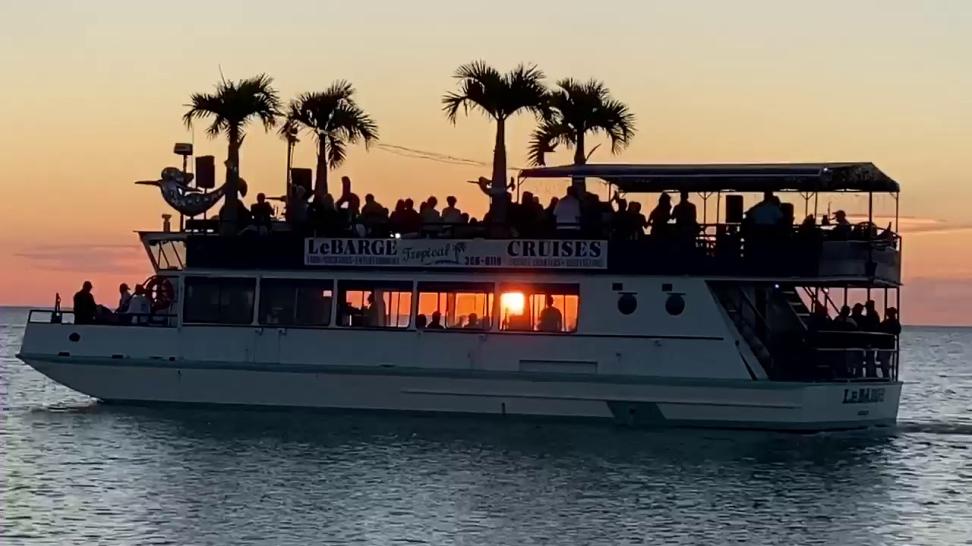 lebarge cruise at sunset on sarasota bay