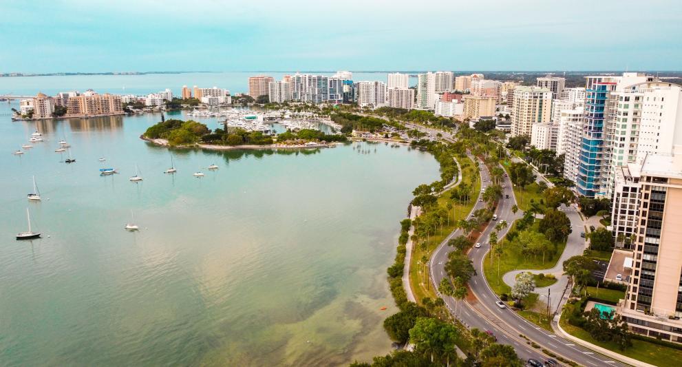 downtown sarasota streets and marina