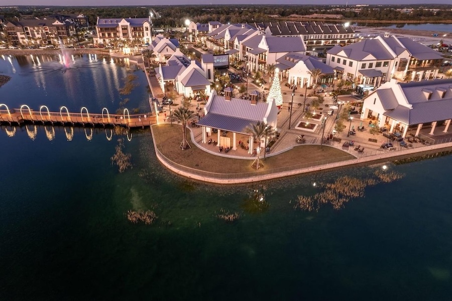 waterside place at night